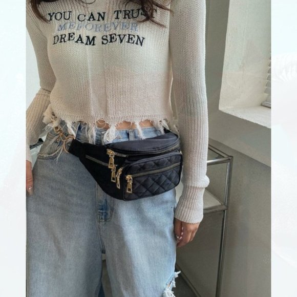Handbags - New Multi-pocket Waist Bag Gold Hardware 132